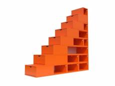 Escalier cube de rangement hauteur 200 cm orange ESC200-O
