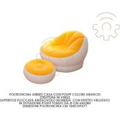 Fauteuil gonflable orange avec pouf fauteuil relax