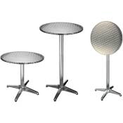 Hi Table de bistro-bar pliable Aluminium Rond 60 x 60 x (58-115) cm - Argent