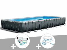 Kit piscine tubulaire intex ultra xtr frame rectangulaire 9,75 x 4,88 x 1,32 m + kit de traitement au chlore + kit d'entretien