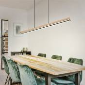Lampe à suspension en bois Lampe à suspension led pour table à manger bois rustique, fonction de mémoire à 3 niveaux, aspect bois 1x led 30 watts