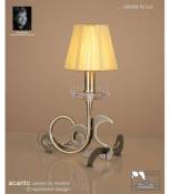 Lampe de Table Acanto 1 Ampoule E14, laiton antique avec crème ambréAbat jour