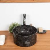 Lavabo en marbre salle de bain Ulysse 30 cm noir -