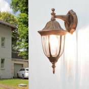 Licht-erlebnisse - Lampe murale d'extérieur milano de couleur cuivre au design rétro en style rustique H:38cm - Cuivre antique - Cuivre antique