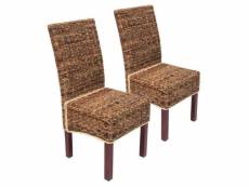 Lot de 2 chaises en rotin banane tressée pieds marron cds04002