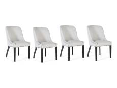 Lot de 4 chaises en tissu gris