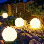 Lot de 4 lampes solaires à led pour jardin, éclairage extérieur en forme de boule