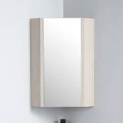 Meuble Miroir d'Angle de salle de bain Chêne Gris