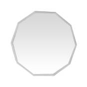 Miroir décagonal contour biseauté blanc 44x47