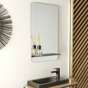 Miroir rectangulaire 40 x 70 cm SIMONA avec tablette noire