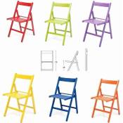 Okaffarefatto - Lot de 6 chaises pliantes colorées