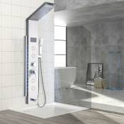 Ouyifan - Panneau de douche à lumière led avec système de panneau de colonne de douche à jet de massage spa pour salle de bain,Nickel