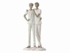 Paris prix - statuette déco "couple de garçons" 26cm