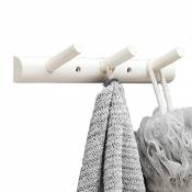 Planche de bois mur support de manteau cintre robe chapeau chapeau vêtements résistant couloir crochet crochet porte serviette (Color : White, Size : 