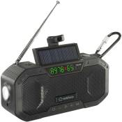 Renkforce - Radio dextérieur RF-CR-300 fm, am radio durgence, Bluetooth, sd rechargeable, panneau solaire, manivelle, lam