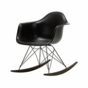Rocking chair RAR - Eames Plastic Armchair / (1950) - Pieds noirs & bois foncé - Vitra noir en plastique