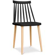 Scandinavian Style - Chaise de style scandinave - Joy Noir - Métal finition effet bois, pp - Noir