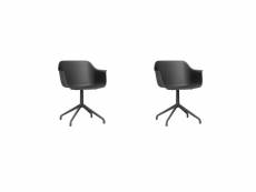 Set 2 chaise araignée rot. Shape - resol - grisacier peint, fibre de verre, polypropylène
