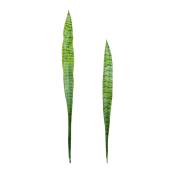 Set de 2 feuilles artificielle de sansevieria vert