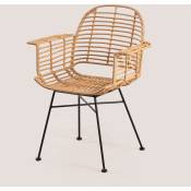 Sklum - Chaise de jardin en rotin synthétique Mimbar Style Marron Naturel