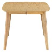 Table à manger extensible scandinave carrée placage chêne L90-130 cm leena - Chêne clair