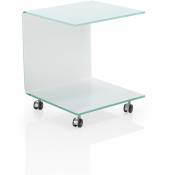 Table basse avec roues snappy blanc