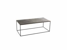 Table basse rectangulaire métal noir - zandvort - l 110 x l 50 x h 40 cm - neuf