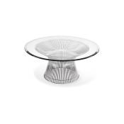Table basse ronde - Design en verre - Barrel Acier - Verre, Acier inoxydable, Metal - Acier