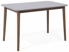 Table de salle à manger en bois d hévéa et gris 118 x 77 cm modesto 82154