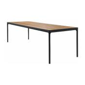 Table rectangulaire 270x90 cm en bambou et cadre noir