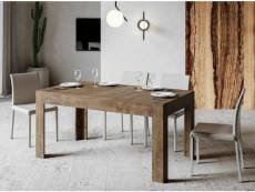 Table rectangulaire extensible 4 à 10 personnes l 160 à 220 cm bois foncé tipi Itamoby