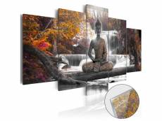 Tableaux en verre acrylique décoration murale en 5 panneaux motif bouddha d'automne 200x100 cm tva110105