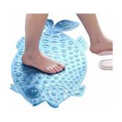 Tapis de bain en forme de poisson tapis de bain antidérapant pour enfants tapis de sol de massage bleu 37 74cm