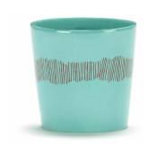 Tasse à café turquoise 25 cl Stripes Feast - Serax