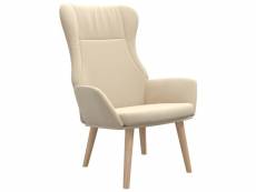 Vidaxl chaise de relaxation crème tissu