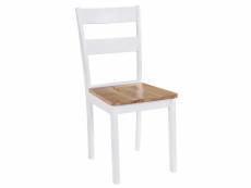 Vidaxl chaises à manger lot de 2 blanc bois d'hévéa massif 245368