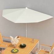 Vidaxl - Demi-parasol de jardin avec mât 180x90 cm Sable