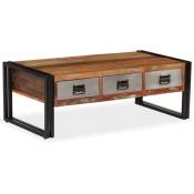 Vidaxl - Table basse avec 3 tiroirs Bois de récupération 100x50x35 cm