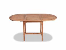 Vidaxl table extensible de jardin (110-160)x80x75 cm teck solide 44684