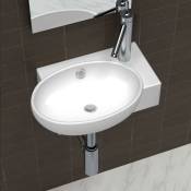Vidaxl - Vasque de salle de bains céramique blanc