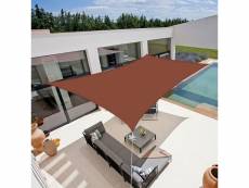 Voile d'ombrage 3 x 2 m rectangulaire 280g/m² - haute densité résistante au vent - tissu micro-aéré - terracotta VOM-32-T