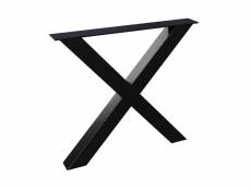 X-pied de table en métal noir - 72x79x10 cm WOOOD TABLO