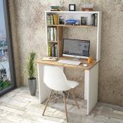 Yurupa Table de bureau avec etagere ,Bureau avec étagère