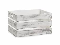 Zeller boîte de rangement en bois blanc vintage 39 x 29 x 21 cm