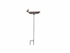 Abreuvoir oiseau sur pied fonte fonte marron 29x26x81cm
