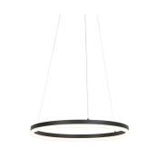 Anello - led Suspension - 1 lumière - ø 600 mm - Noir - Moderne - éclairage intérieur - Salon i Chambre i Cuisine i Salle à manger - Noir - Qazqa