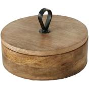 Boltze Gruppe - Boîte ronde kabir, en bois de mangue, ø 19 cm