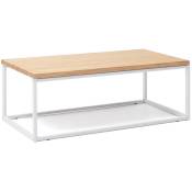 Box Furniture - Table basse Icub u. 60x80x43 cm. Blanc-Naturel Style Scandinave - Blanc