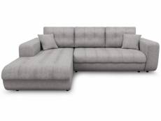 Canapé d'angle gauche convertible tissu gris clair moovy 246 cm CELIATGRCG