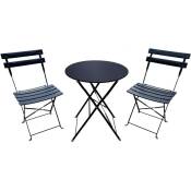 Capaldo - Set Bistro Giotto table noire et 2 chaises